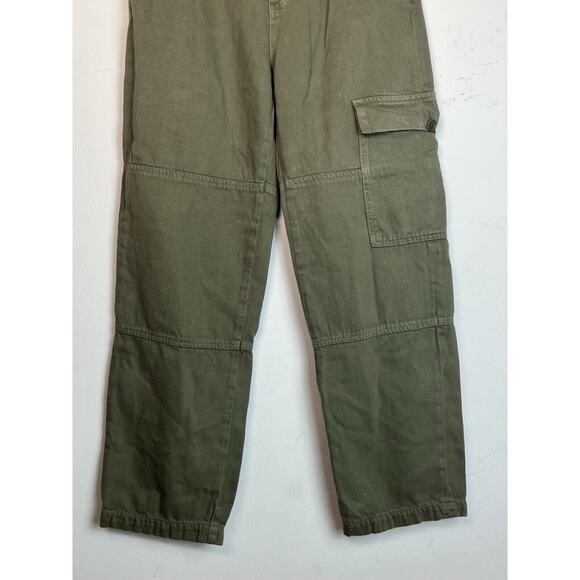 Reformation Pants Womens 28 Bailey High Rise Utility Cargo Army Organic Cotton - Picture 4 of 10